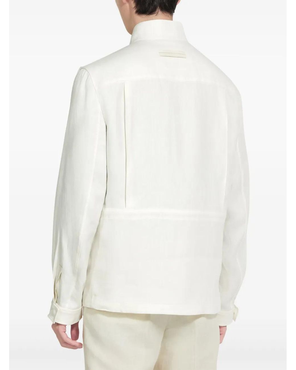 Zegna White Oasi Lino Jacket for men