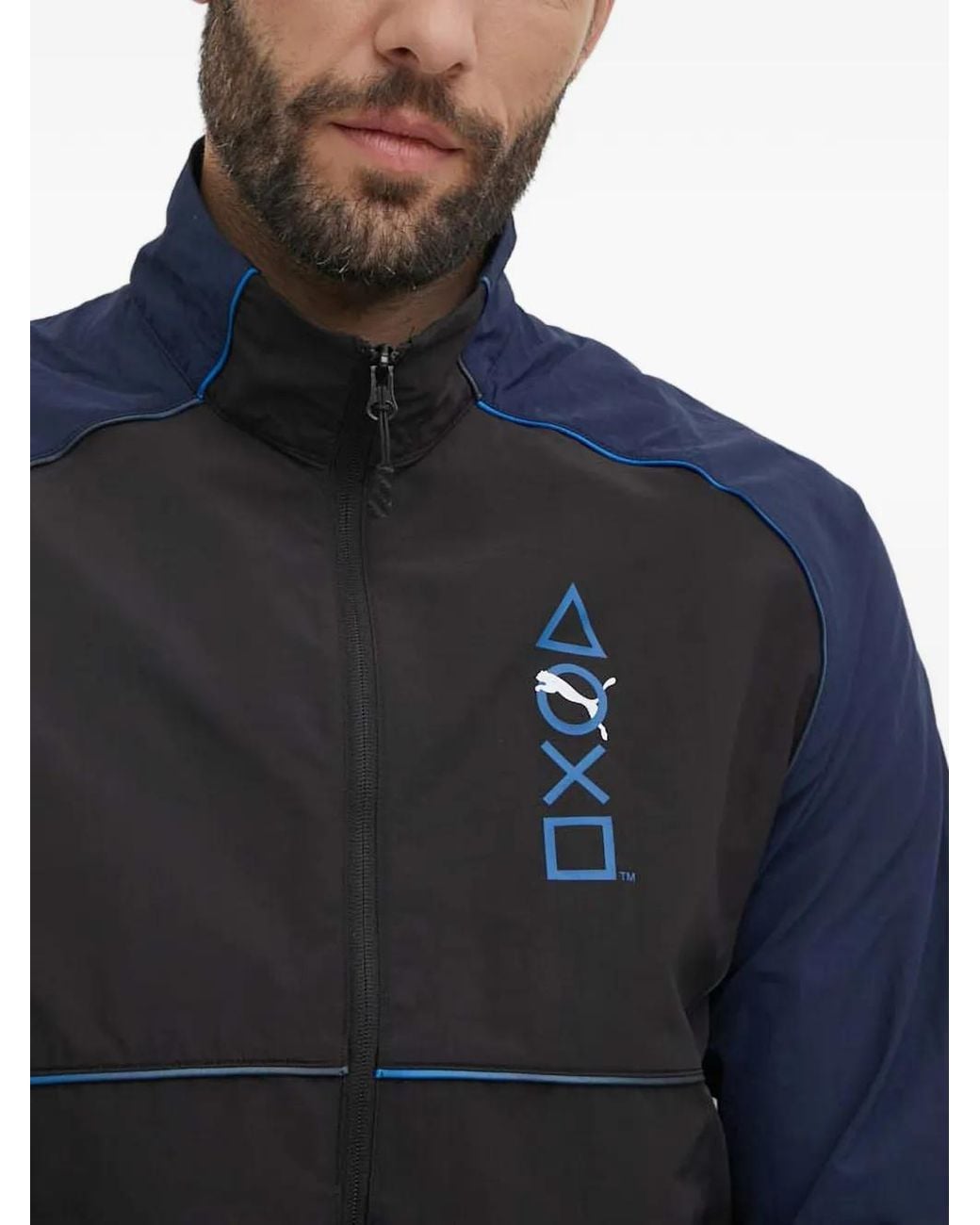 PUMA Blue X Playstation Panelled Zip Jacket for men