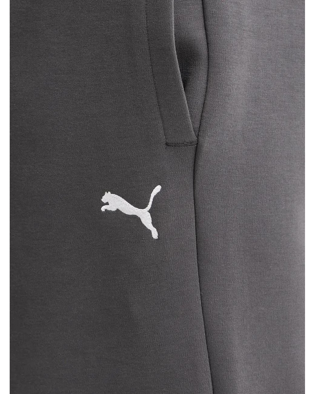 PUMA Gray Logo-Embroidered Drawstring Track Pants for men