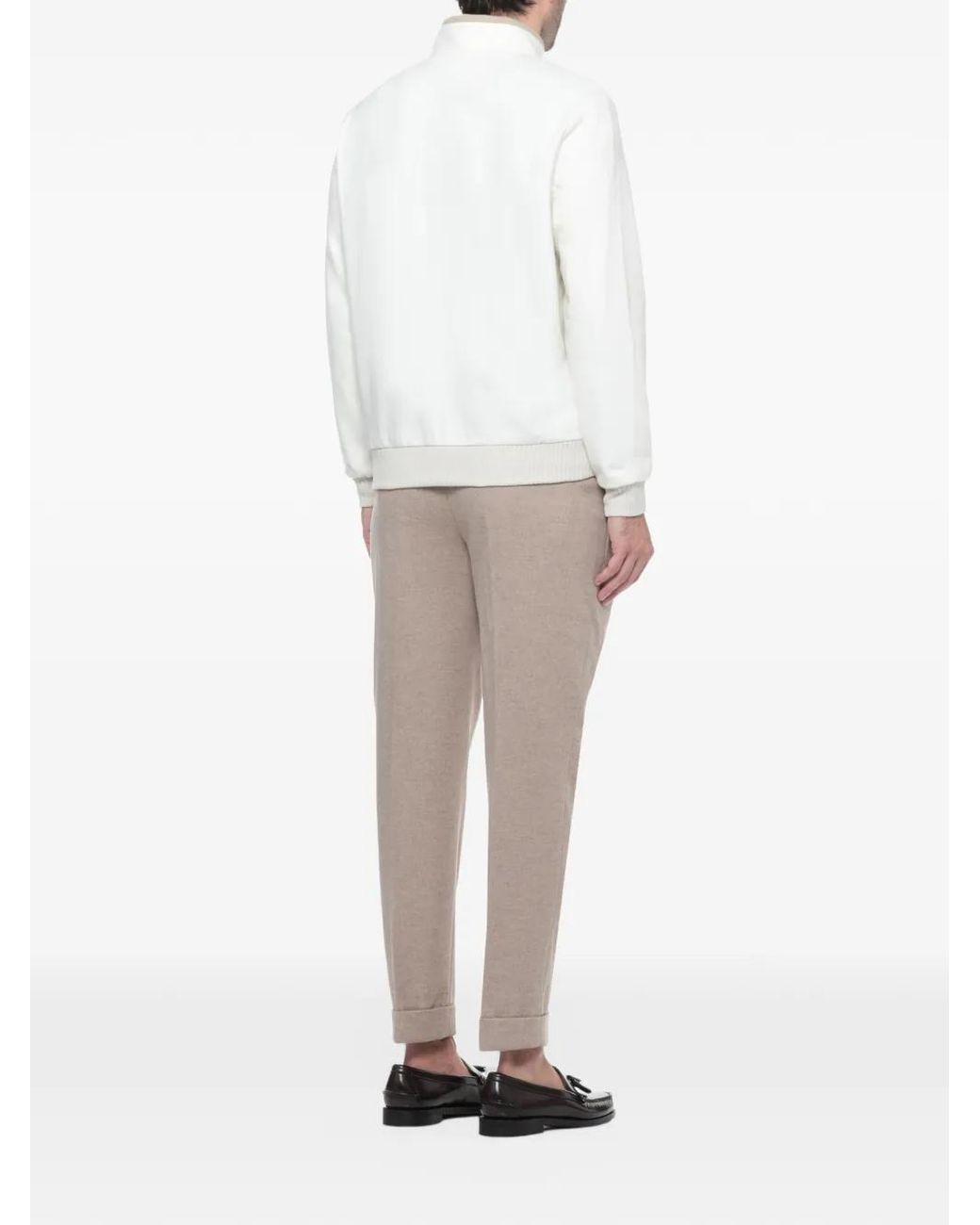 Devore White Veste Zippée À Col Montant for men