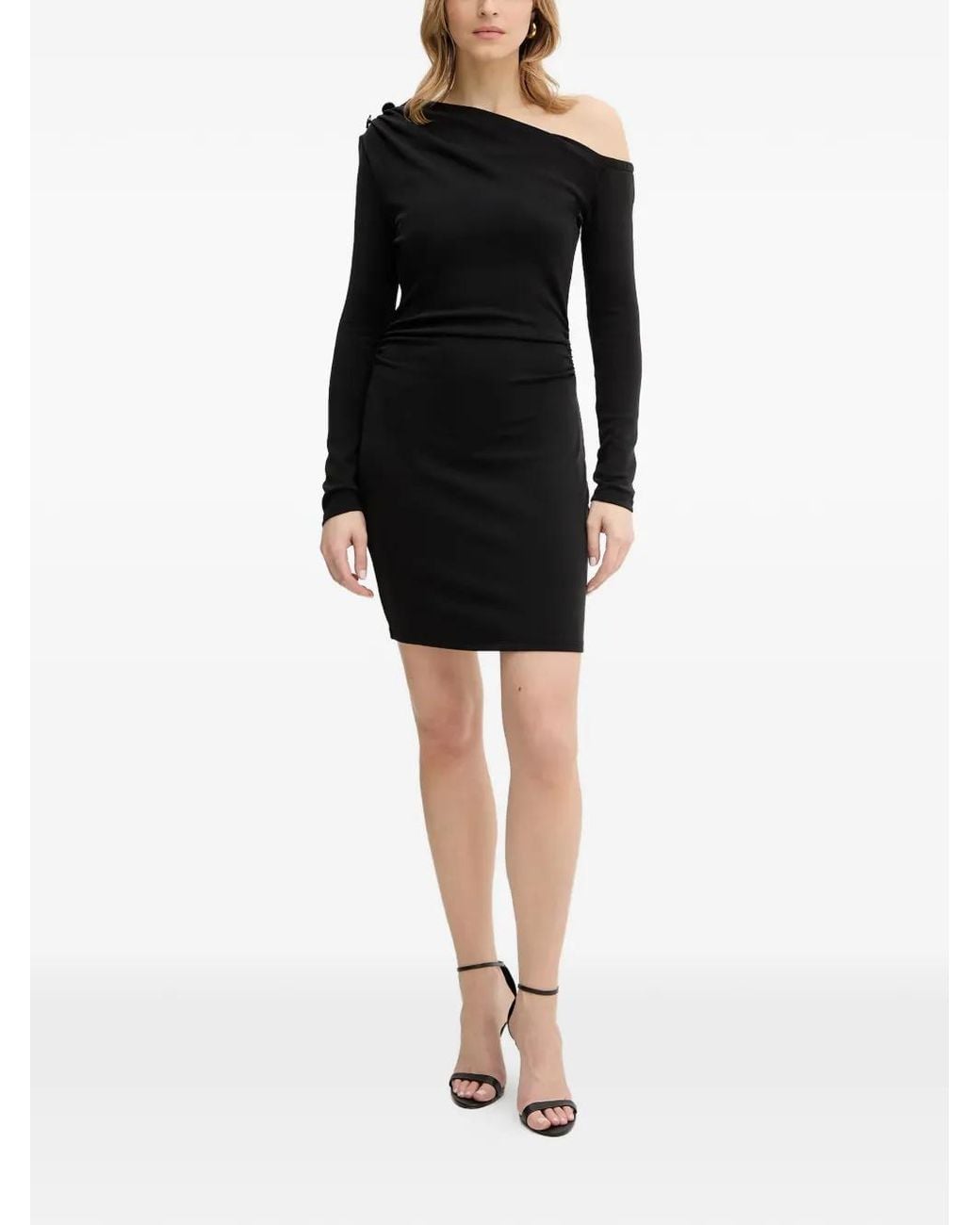 Guess Black One-Shoulder Mini Dress