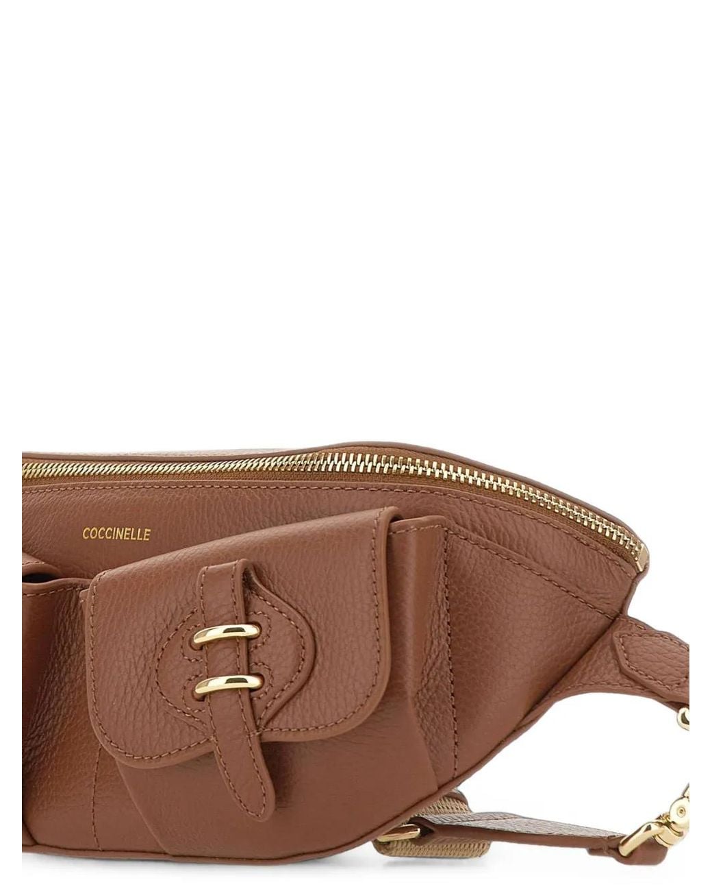 Coccinelle Brown Mavery Pocket Small Leather Belt Bag