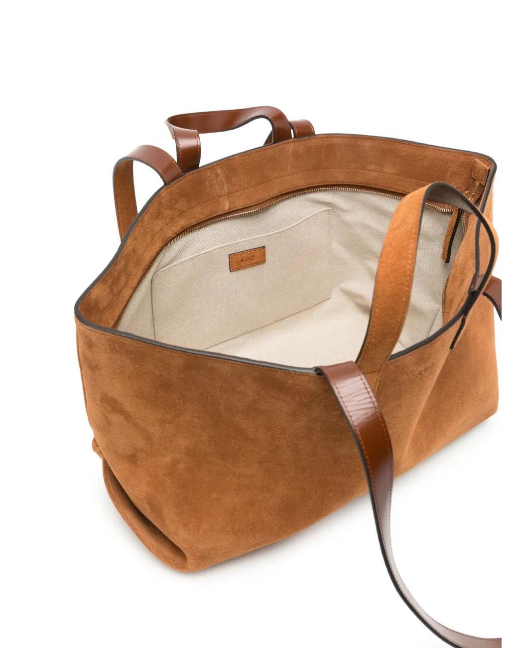A.P.C. Brown Suede Tote Bag