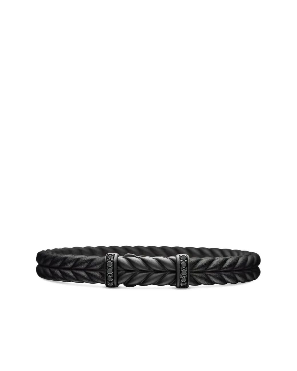 David Yurman Black Chevron Braided Diamond Bracelet for men
