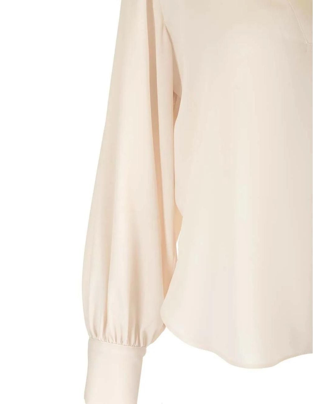 Al Duca D'aosta White Long-Sleeve V-Neck Blouse