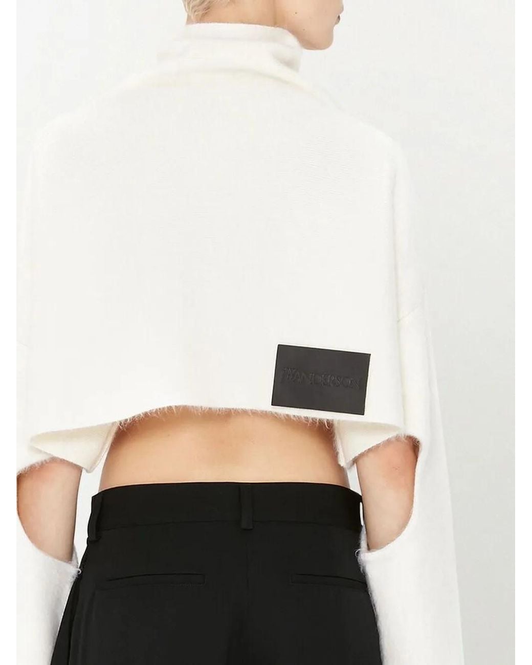 J.W. Anderson White Cut-Out Detailed Cropped Jumper
