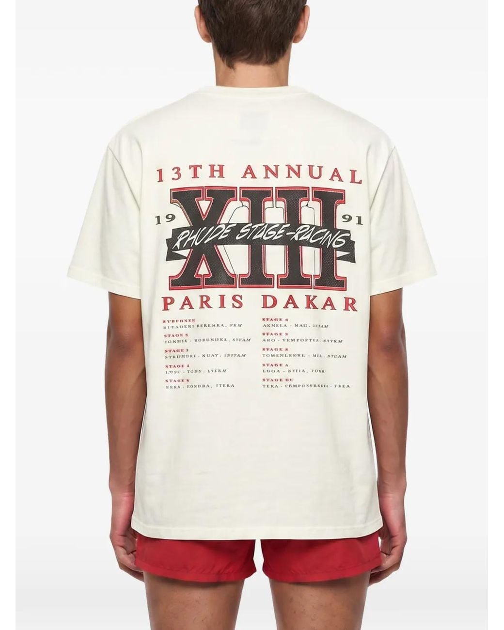 Rhude White T-Shirt À Imprimé Graphique for men