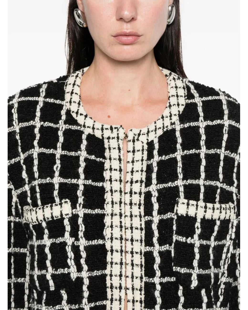 LNA Black Check Pocket Jacket