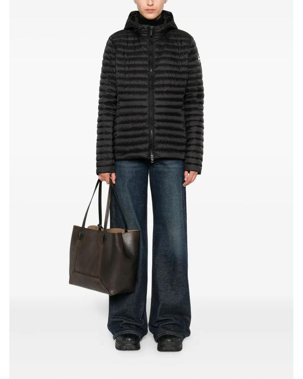 Colmar Black Quilted Hooded Jacket