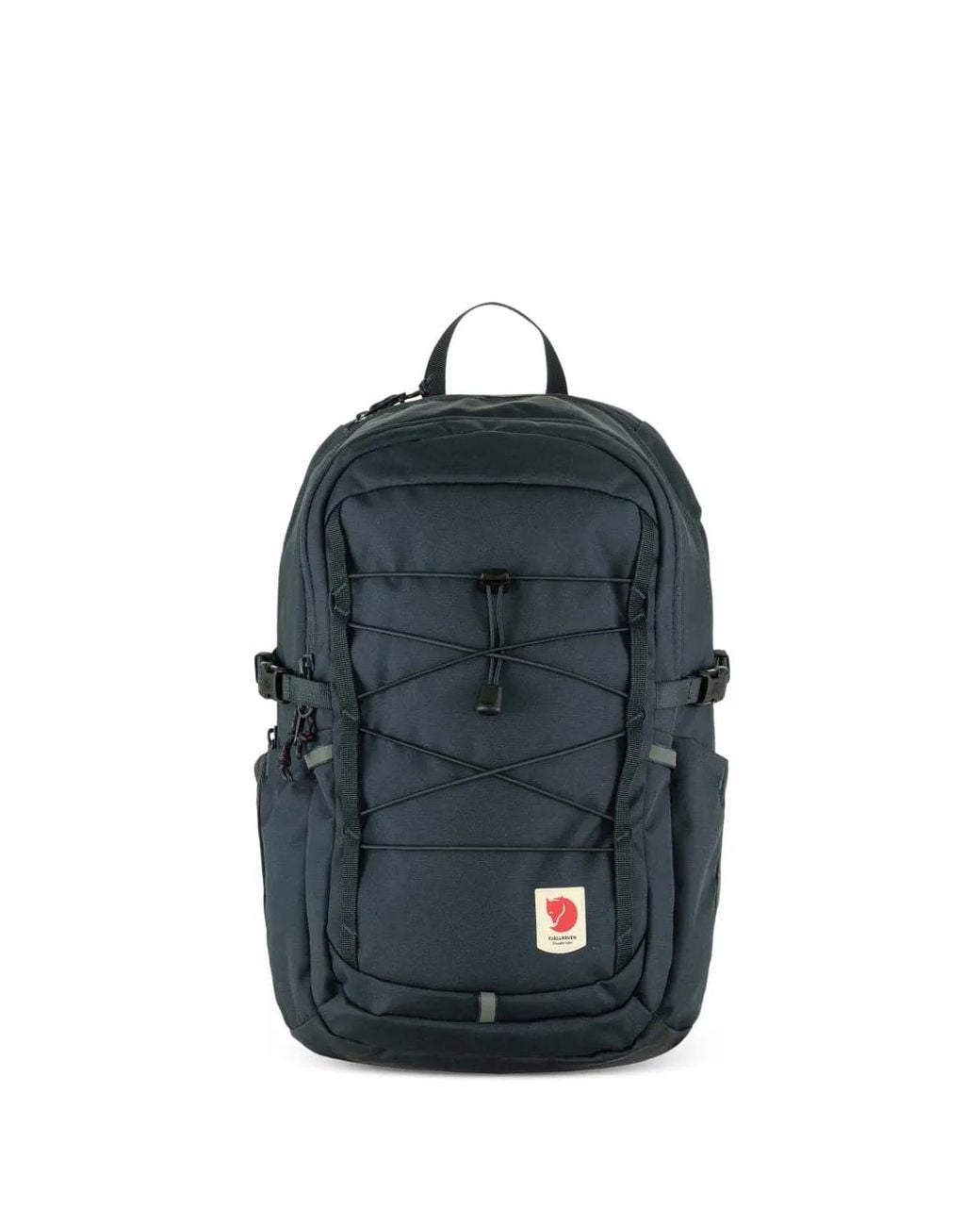 Fjallraven Blue Bungee-Cord Logo-Patch Backpack