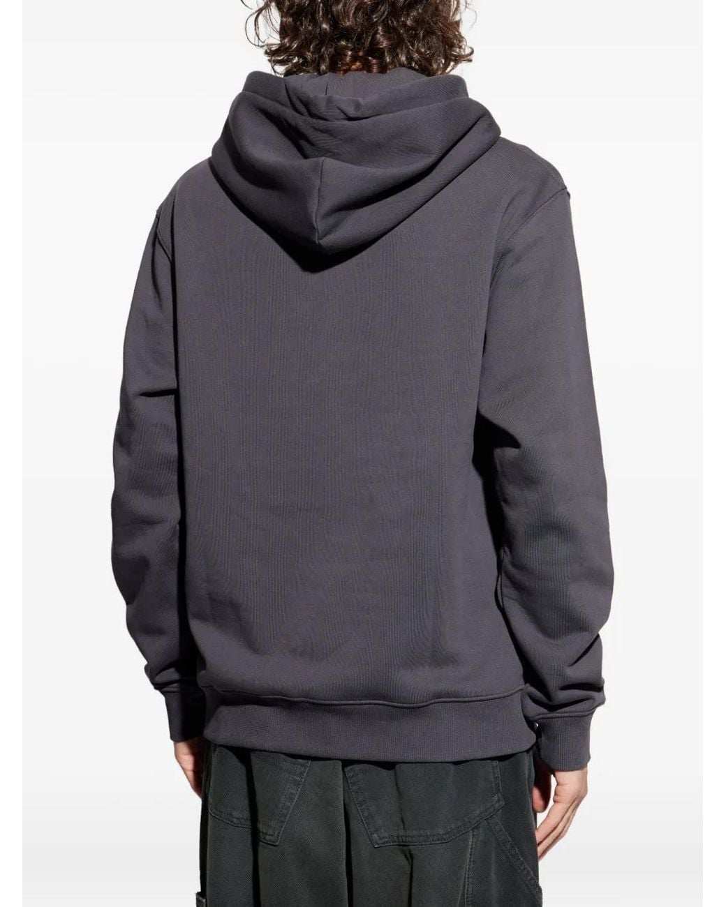 Versace Jeans Couture Gray Logo-Embellished Hoodie for men