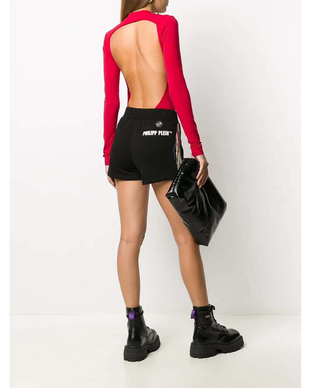 Philipp Plein Black Logo Drawstring Shorts