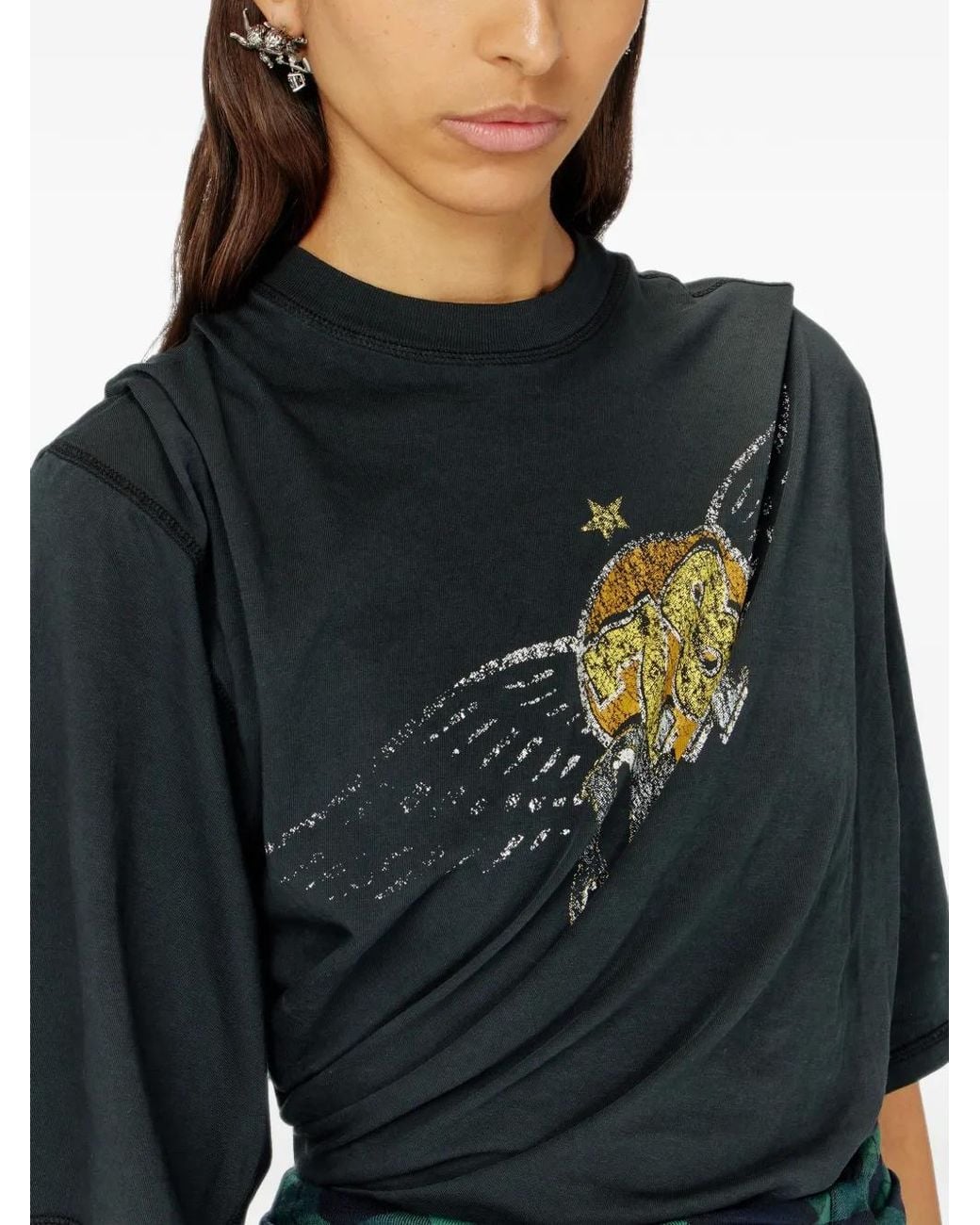 DIESEL Blue T-Shirt Bodysuit With Concert Graphics