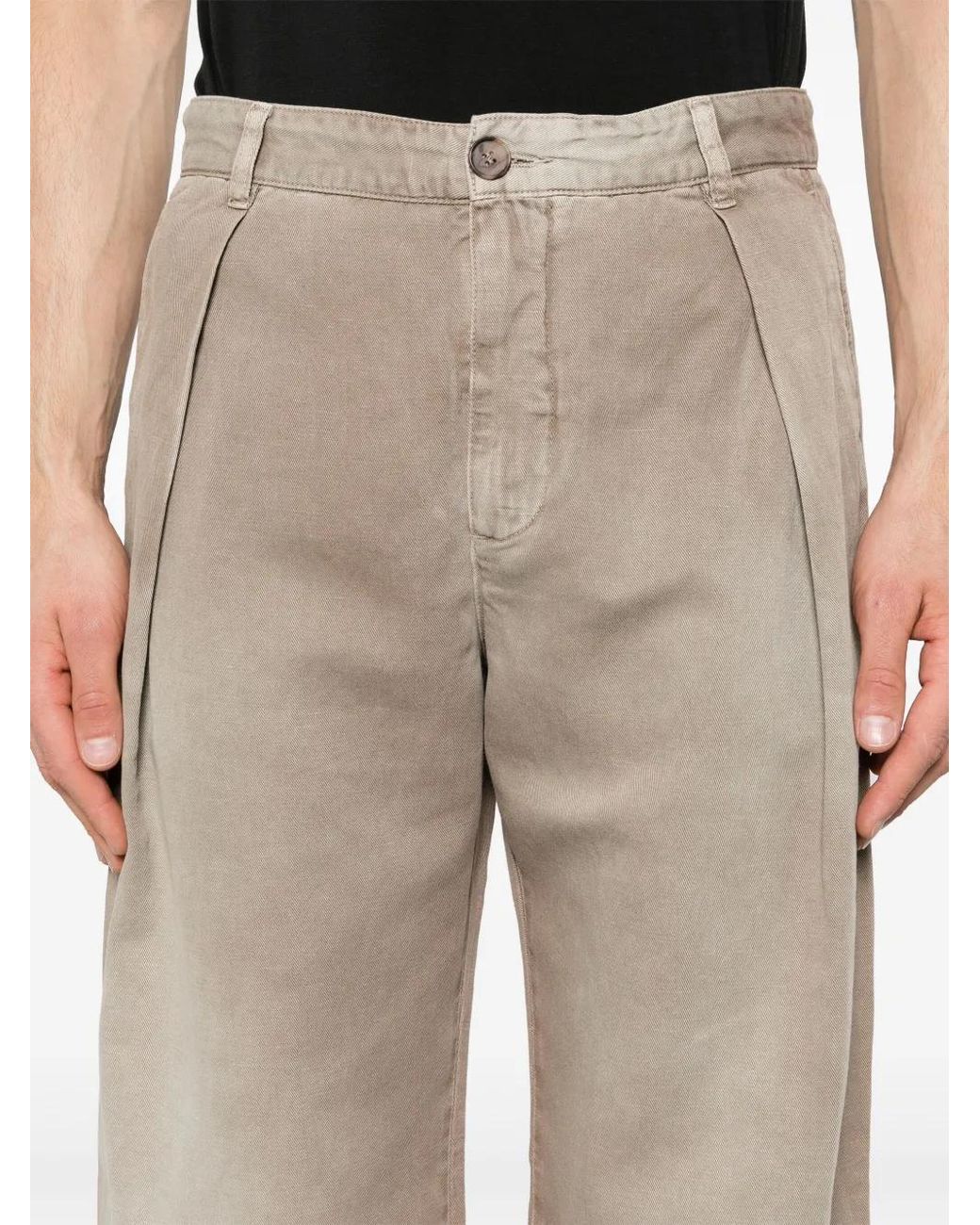 WOOD WOOD Natural Fraser Faded Wide-Leg Trousers for men