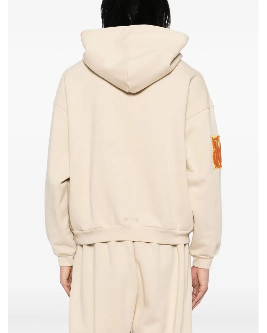 we11done Natural Logo-Patch Hoodie for men