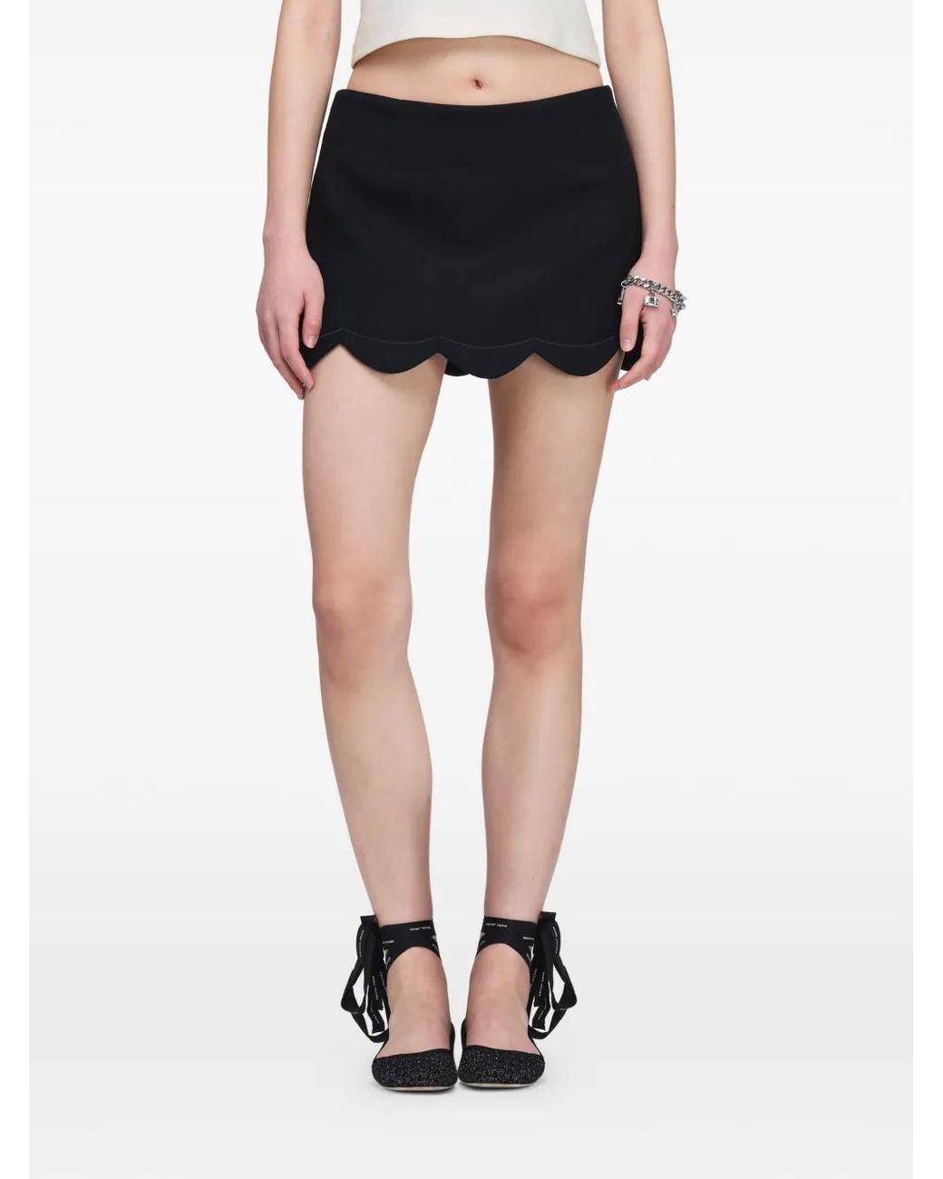 Marc Jacobs Black Daisy-Embroidered Mini Skirt