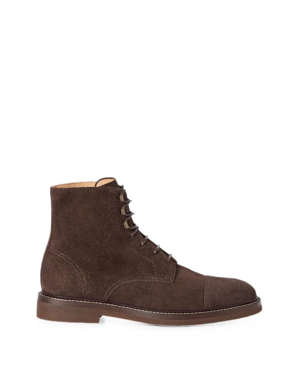 Brunello Cucinelli Brown Suede Boots for men