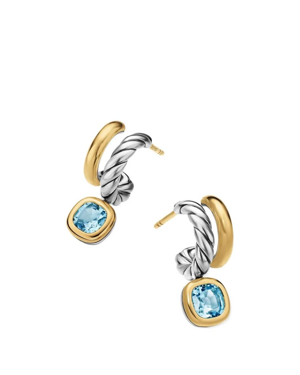 David Yurman Blue Dy Mercer Color Two Row Drop Earrings