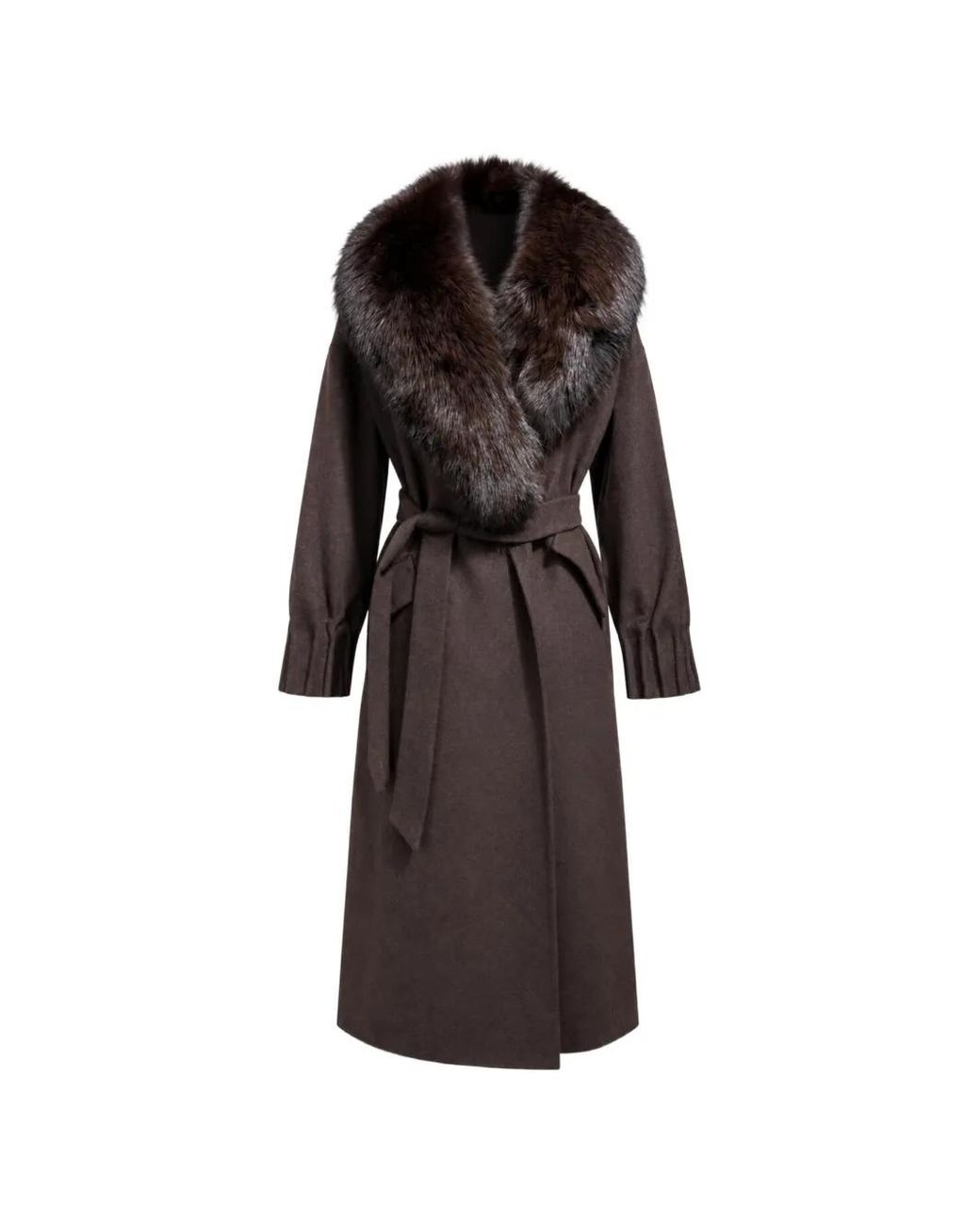 Poche Paris Black Manteau À Col En Fourrure Artificielle