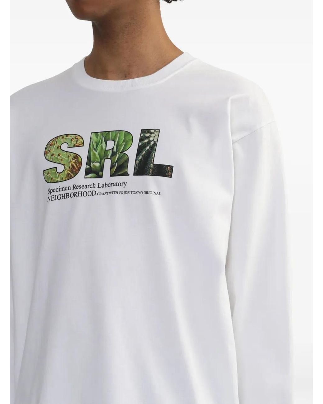 Neighborhood White Srl Logo-Graphic Long-Sleeve T-Shirt for men