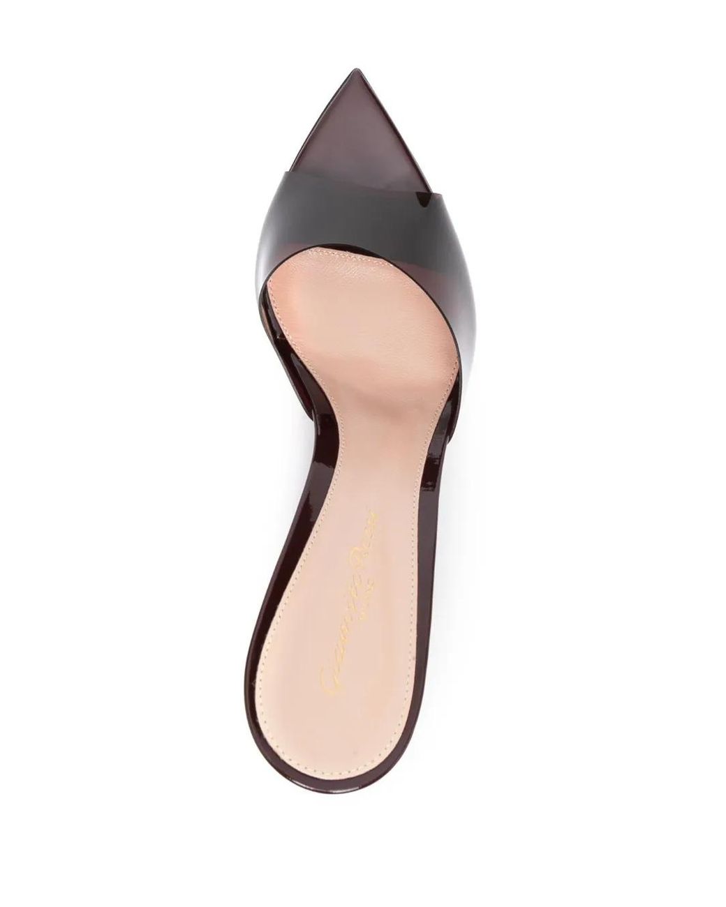 Gianvito Rossi Brown Elle Leather And Pvc Heeled Mules