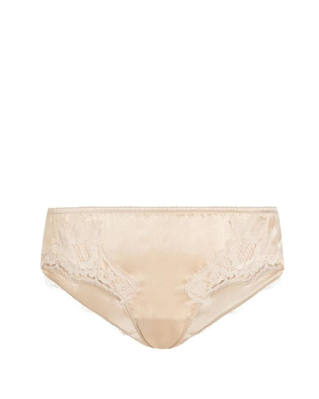 Dolce & Gabbana Natural Lace-Trim Briefs