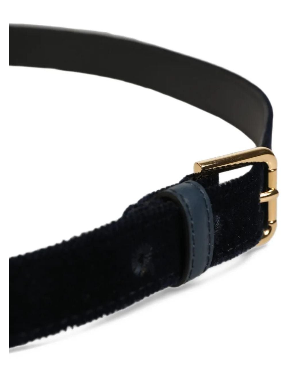 Dolce & Gabbana Black Velvet Buckle Belt