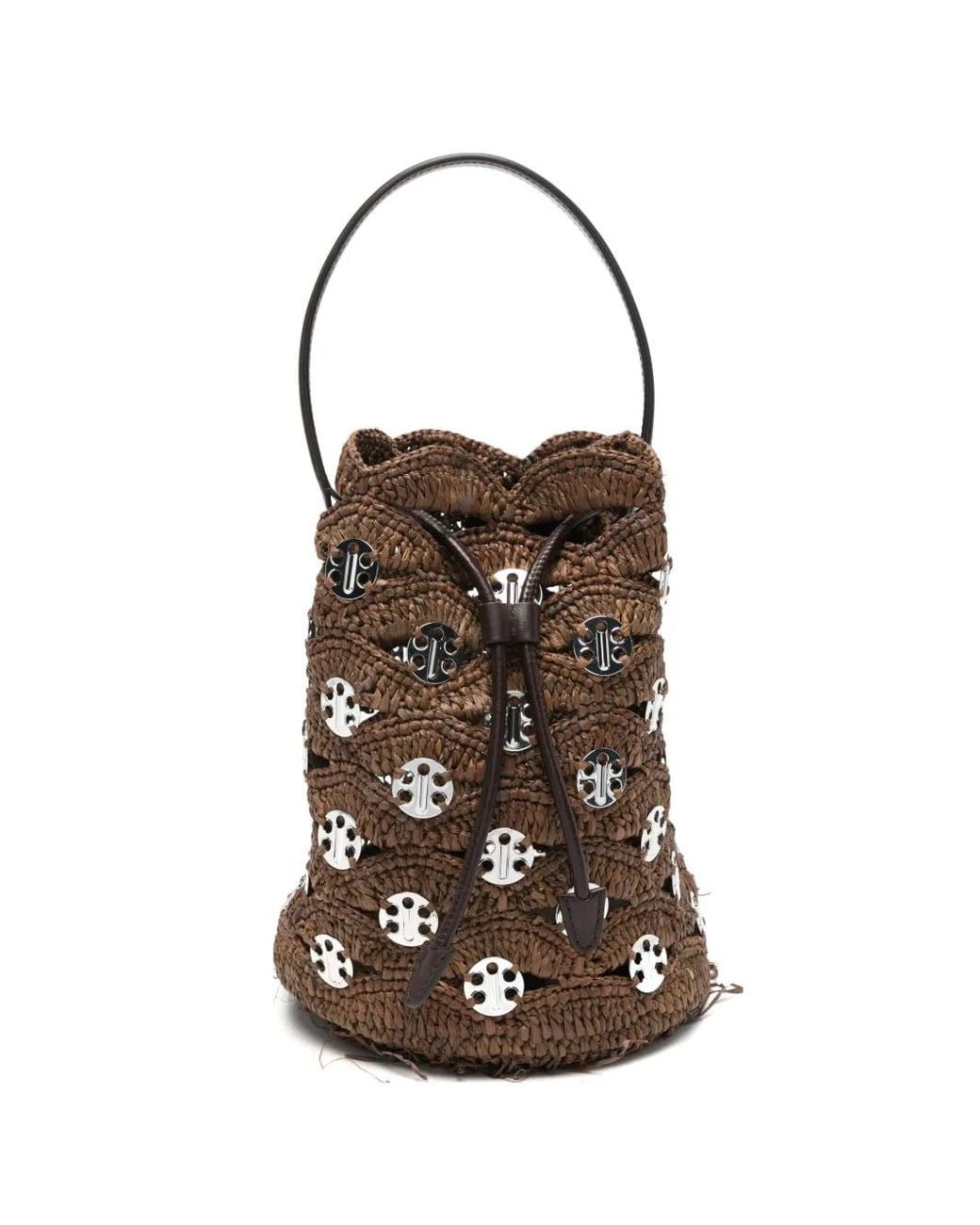 Rabanne White Logo-Embossed Bucket Bag