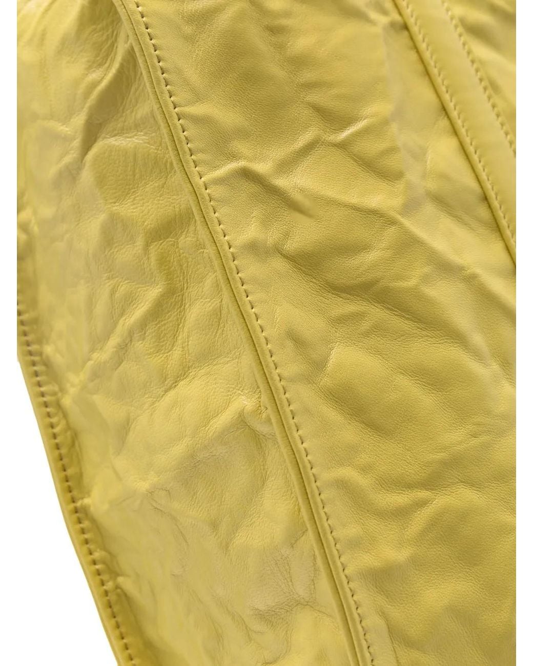 Borsa Tote Con Placca Logo di Prada in Yellow