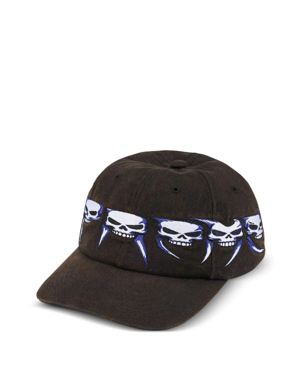 Supreme Black Skulls Spellout 6-Panel Cap for men