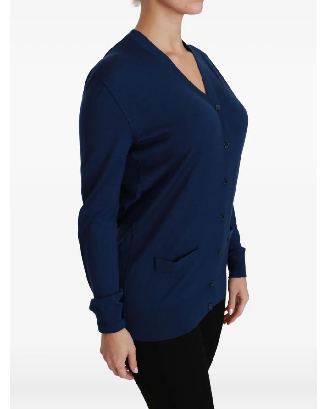 Dolce & Gabbana Blue Cardigan Boutonné À Col V