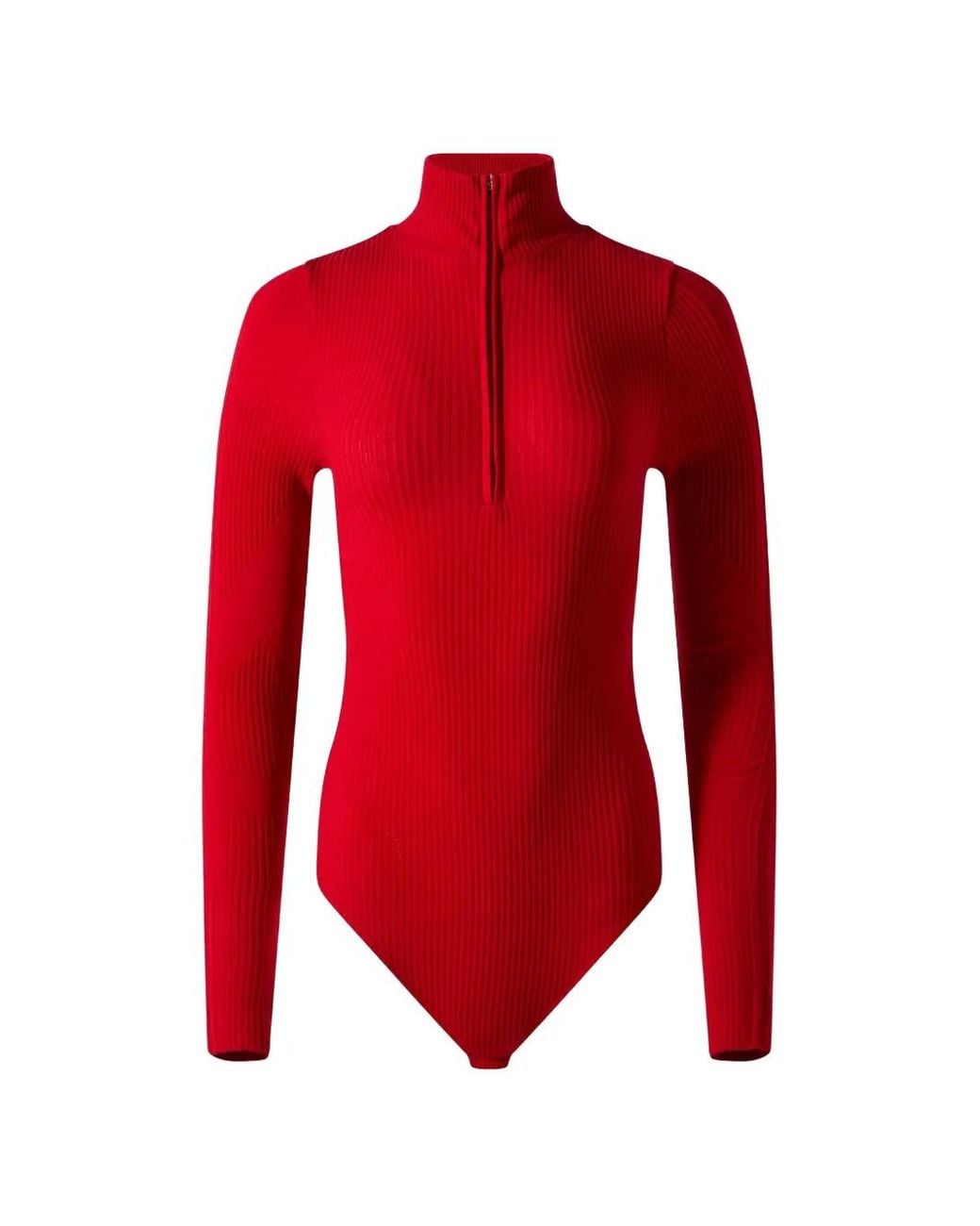 Perfect Moment Red Wool-Blend Base-Layer Bodysuit