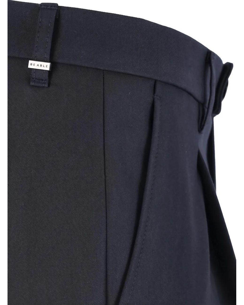 BE ABLE Blue Pleated Tailored Trousers for men
