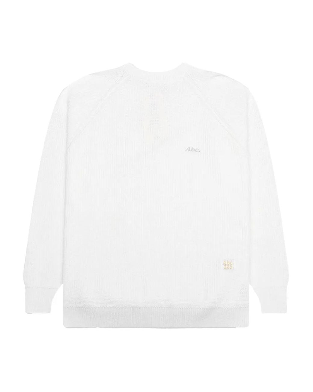 Advisory Board Crystals White Ribbed Crew-Neck Sweater for men