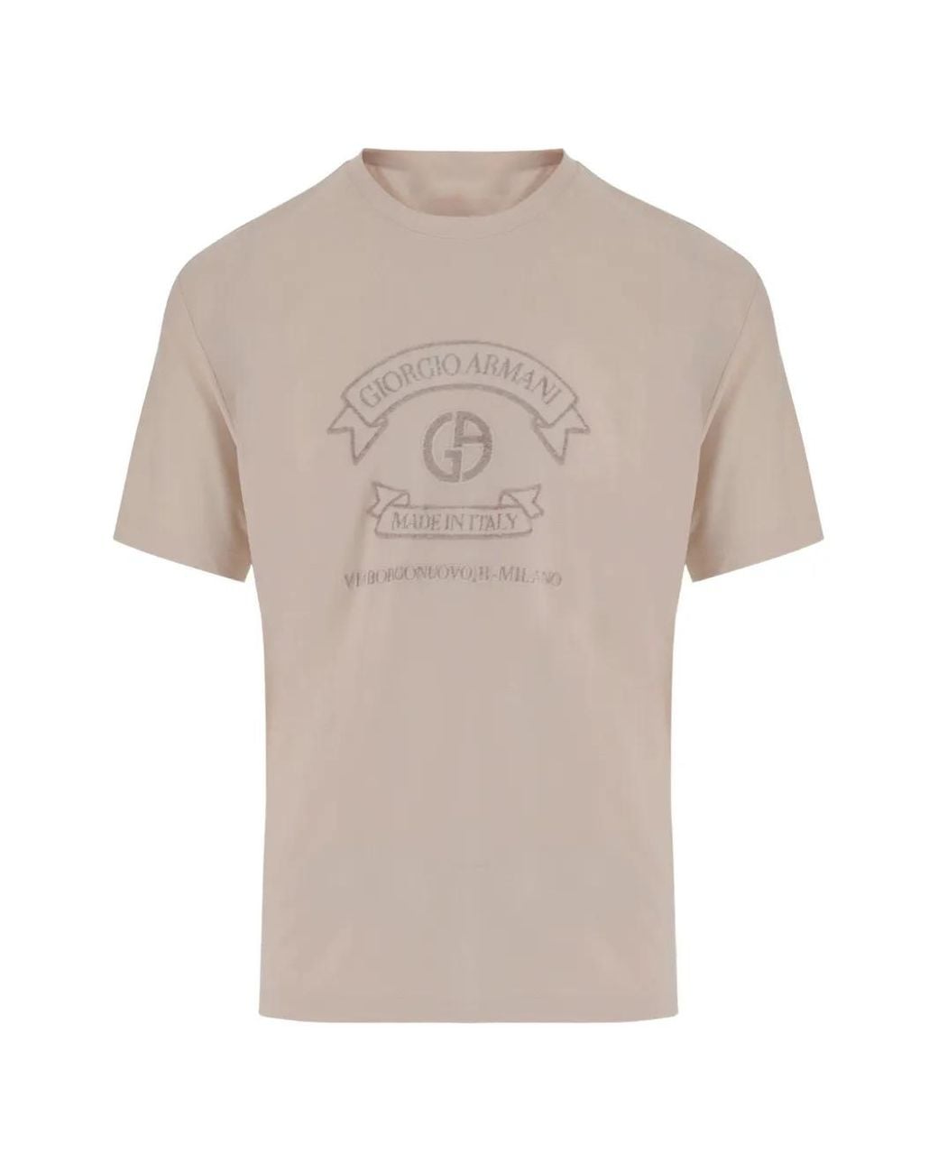 Giorgio Armani White Logo-Print Short-Sleeve T-Shirt for men