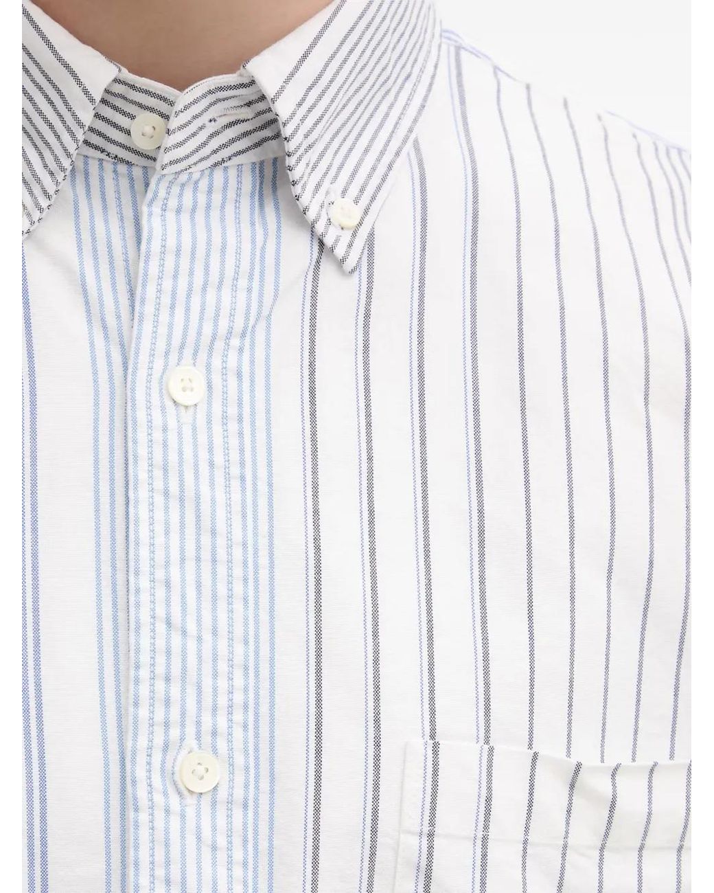 Camicia A Righe di Beams Plus in White da Uomo