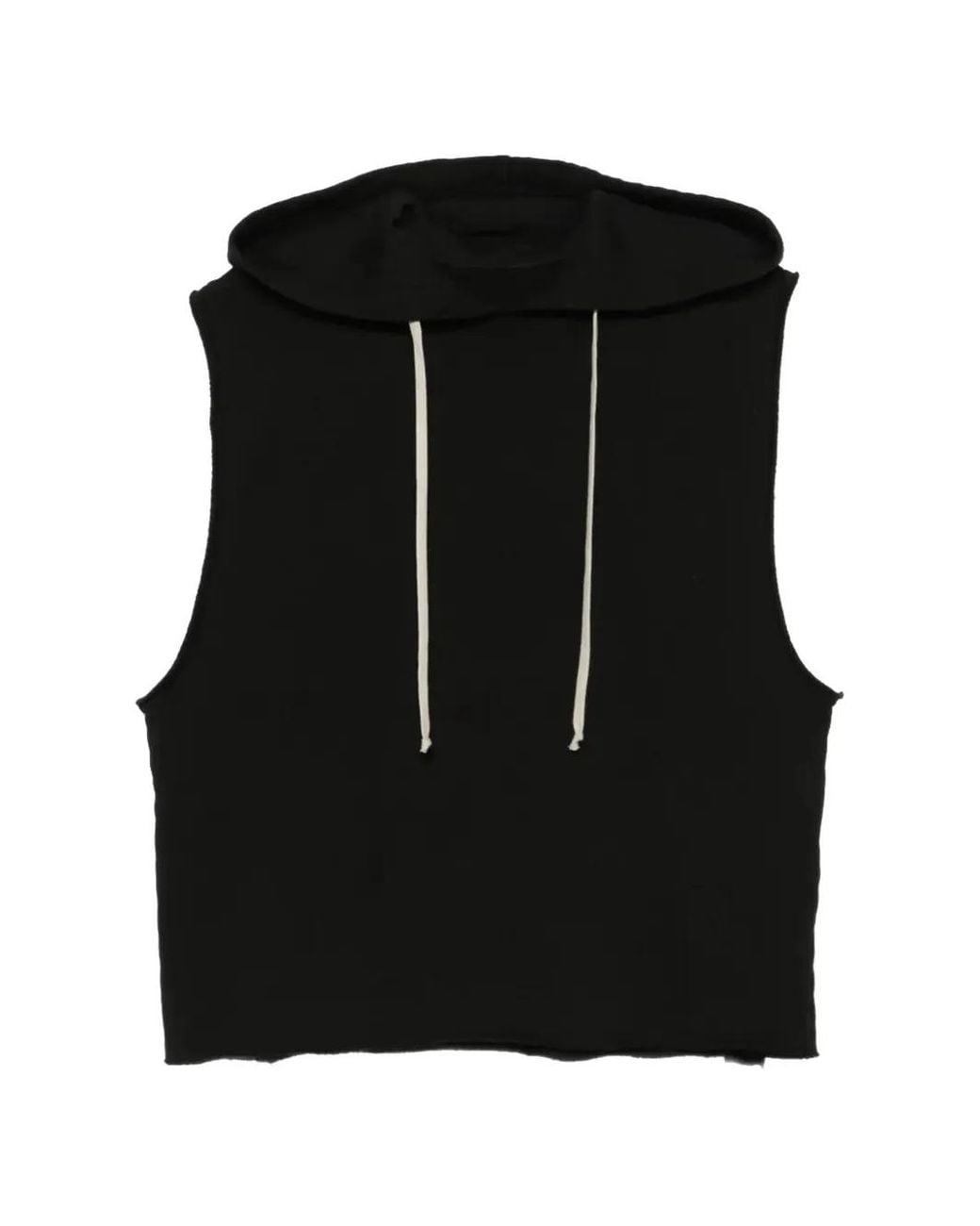 Rick Owens Black Hoodie À Design Sans Manches for men