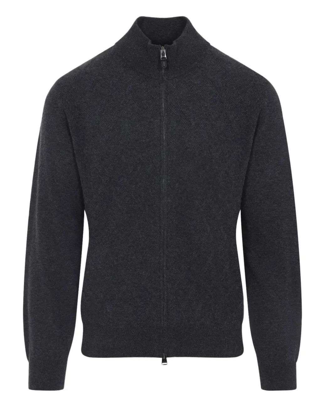 Canali Blue Zip-Fastening Cardigan for men