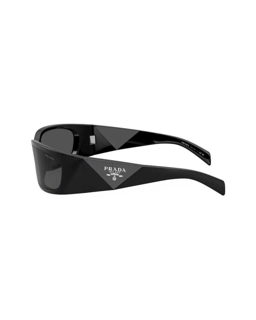 Prada Black Prada Pr A14S Rectangular Frame Sunglasses