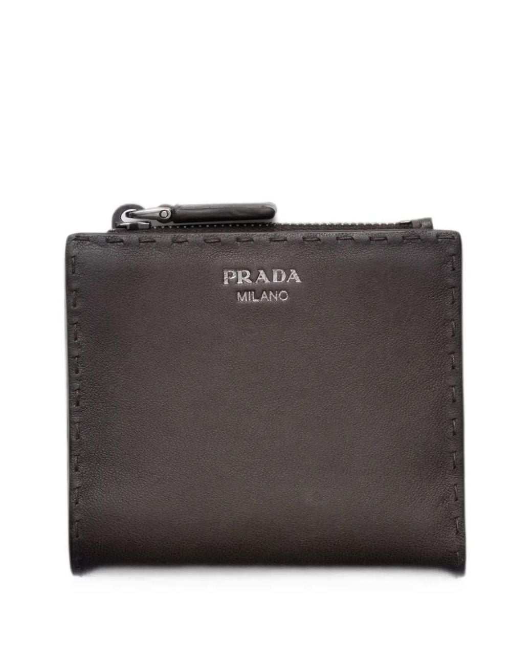 Prada Black Small Leather Wallet for men