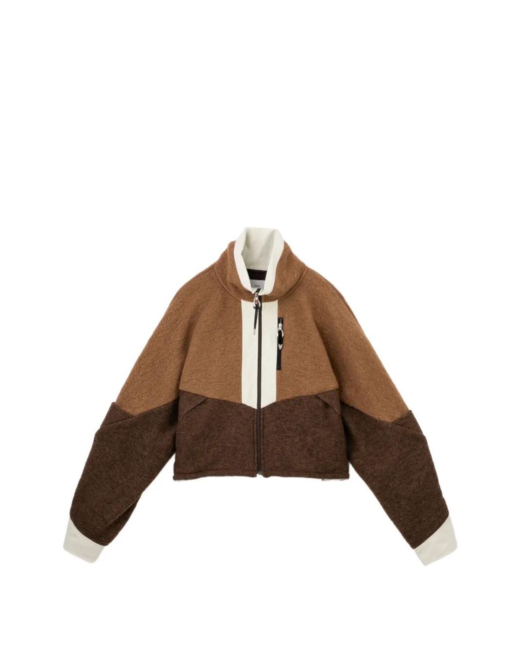 Toga Brown Colour-Block Panelled Jacket
