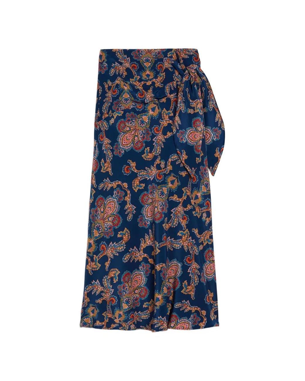 Momoní Blue Dolores Printed Midi Skirt