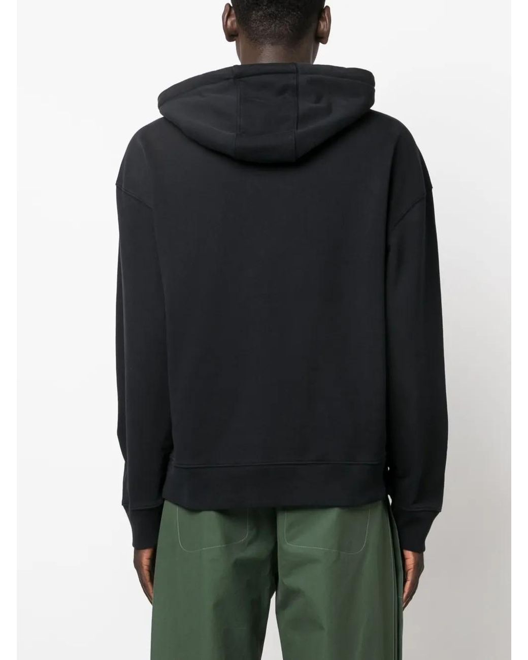 Maison Kitsuné Black Fox-motif Cotton Hoodie for men