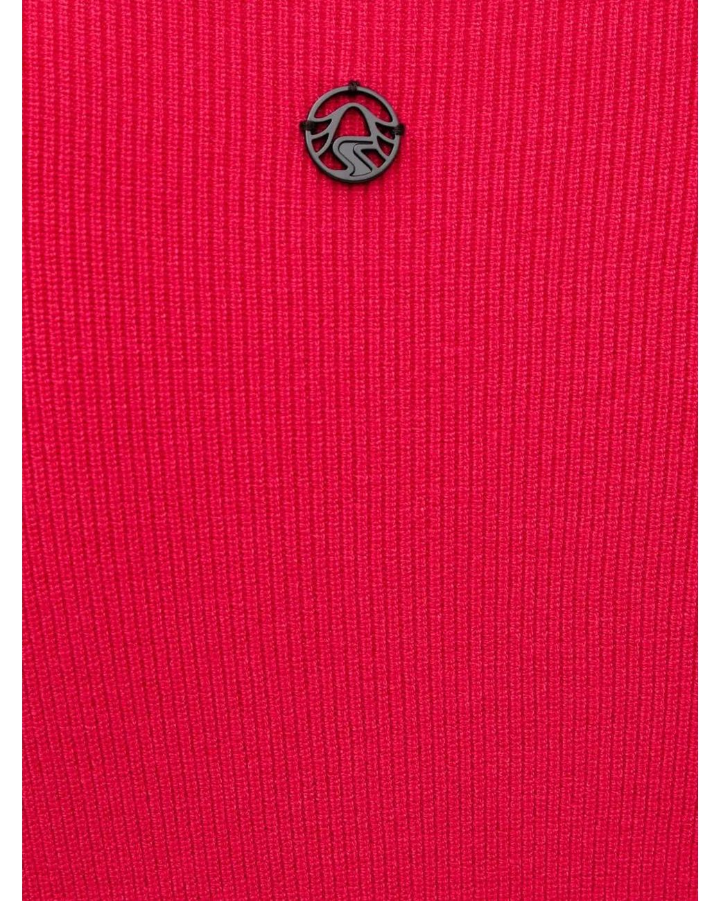 Sportalm Red Ribbed-Knit High-Neck Sweater
