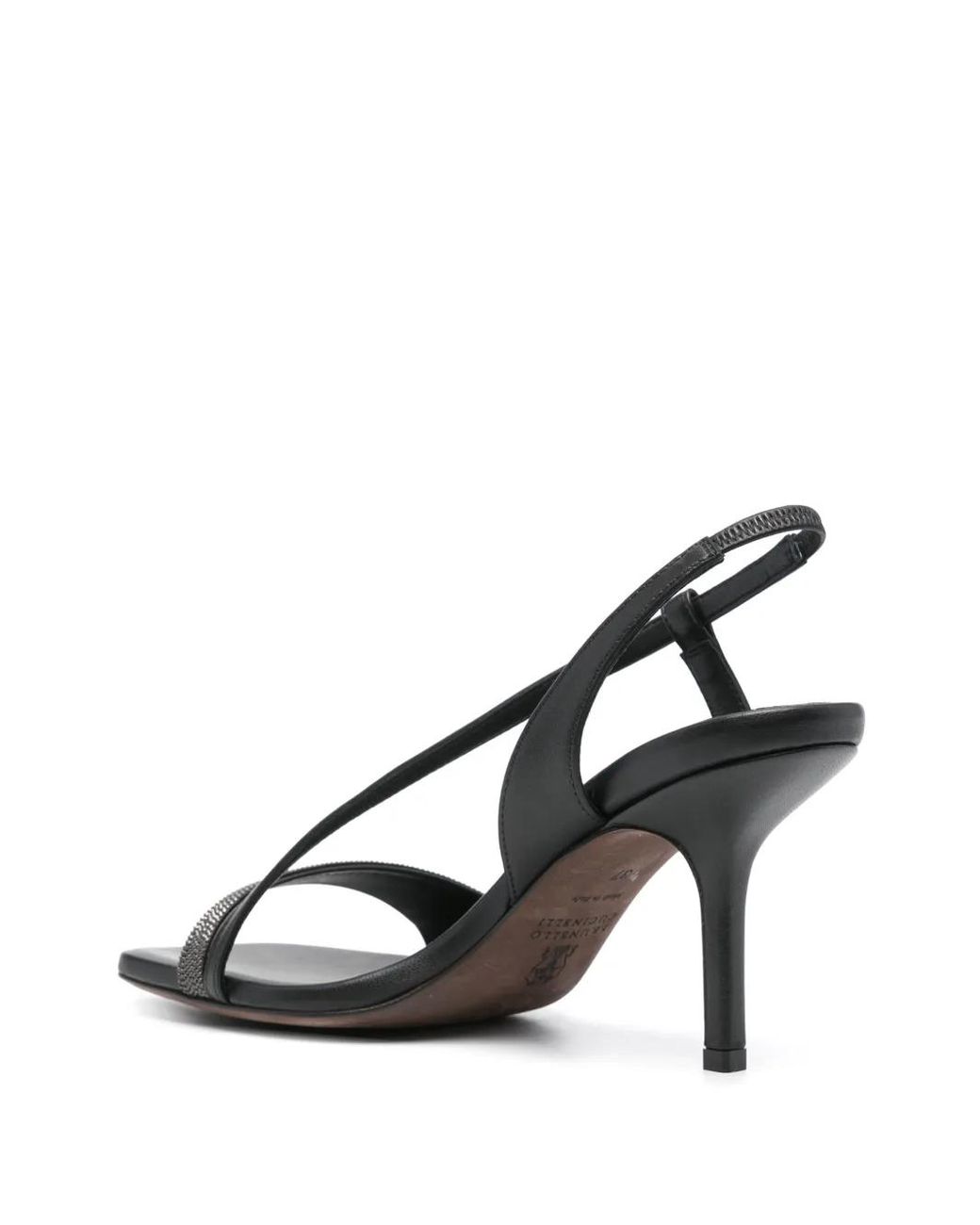 Brunello Cucinelli Black Chic Leather Sandals For