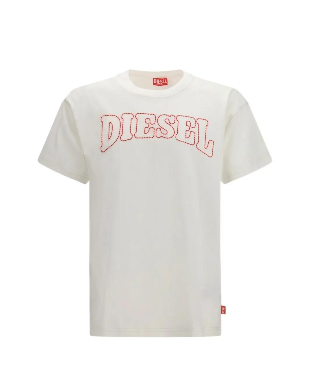 DIESEL White T-Norm-V10 Logo-Embroidered T-Shirt for men