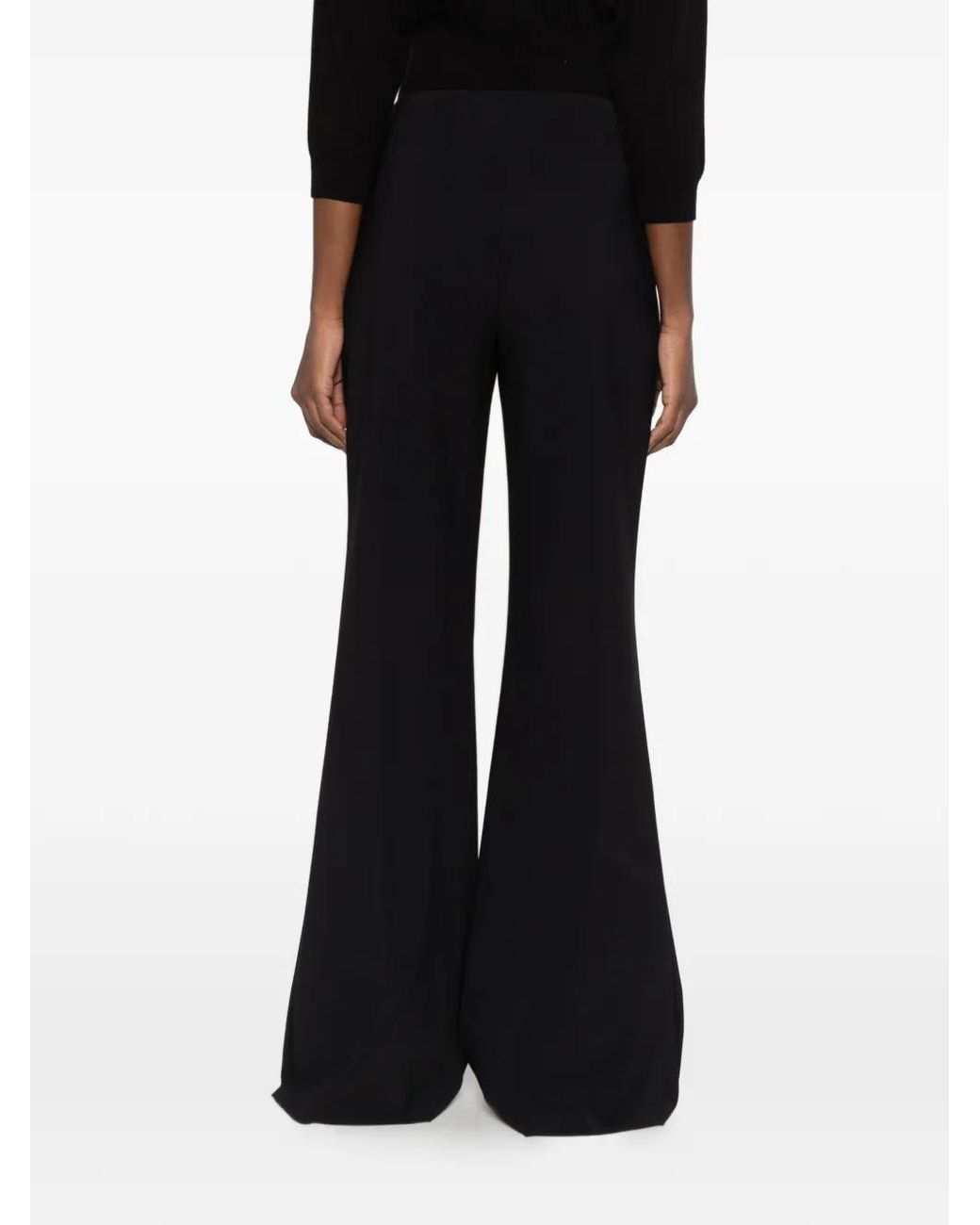 La Petite Robe Di Chiara Boni Black Velvet-Effect Straight-Leg Trousers