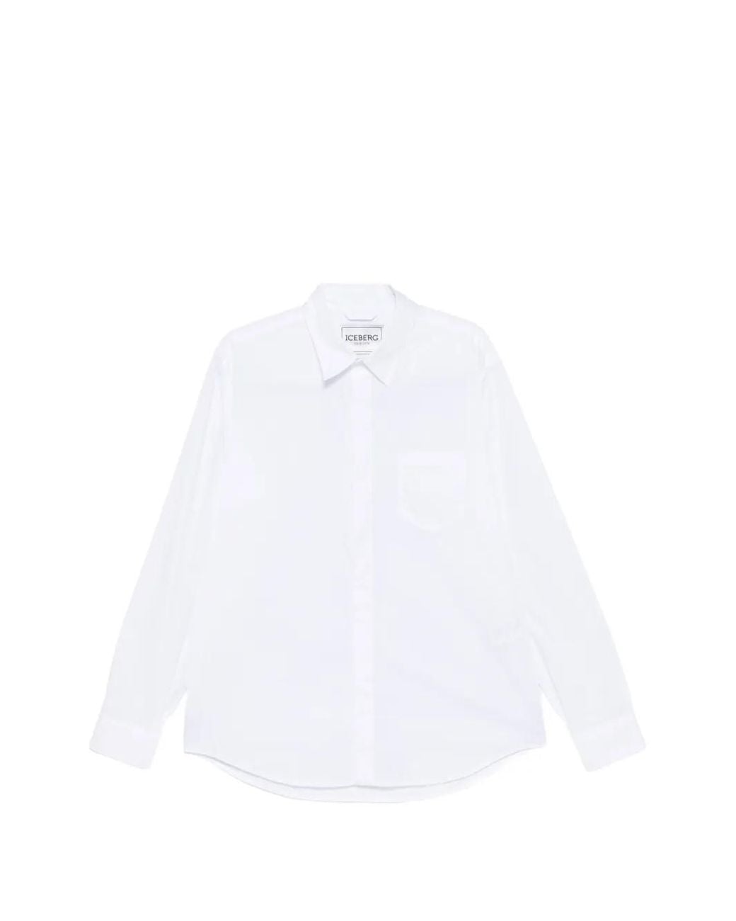 Iceberg White Chest-Pocket Buttoned Shirt for men