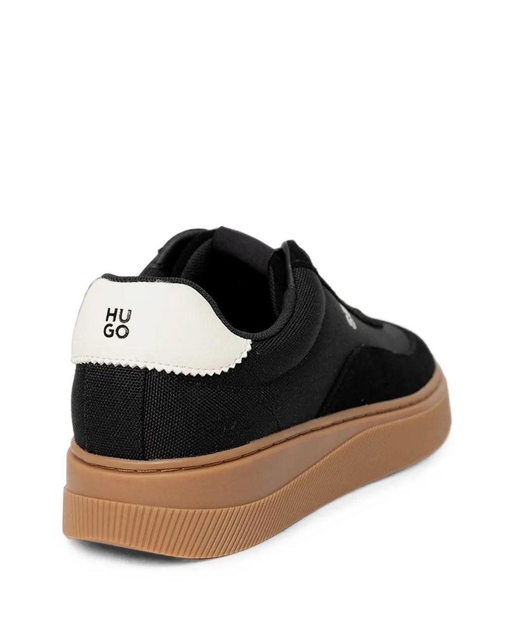 HUGO Black Logo-Patch Panelled Sneakers