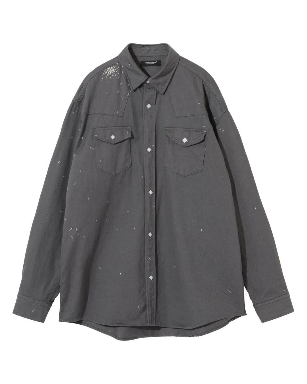 Undercover Gray Cross-Print Shirt for men